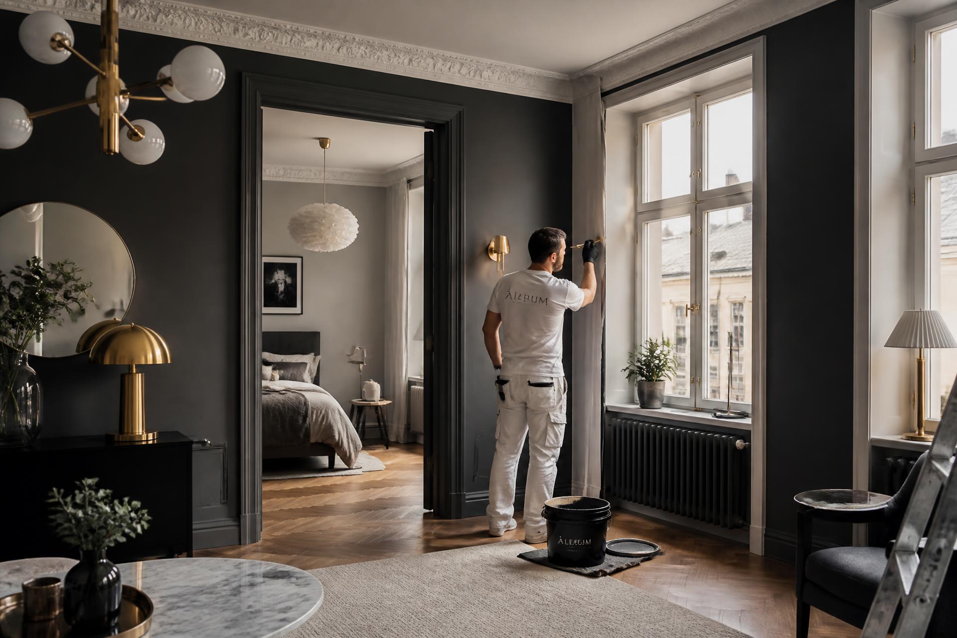 Måleriarbete i en exklusiv sekelskiftesvåning i Stockholm